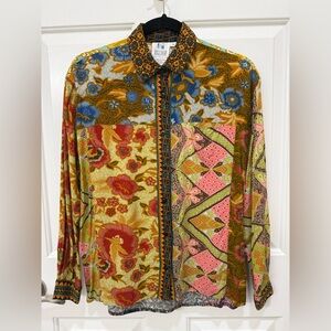 Women’s Vintage Together! Floral Patchwork Button Down Shirt Size M